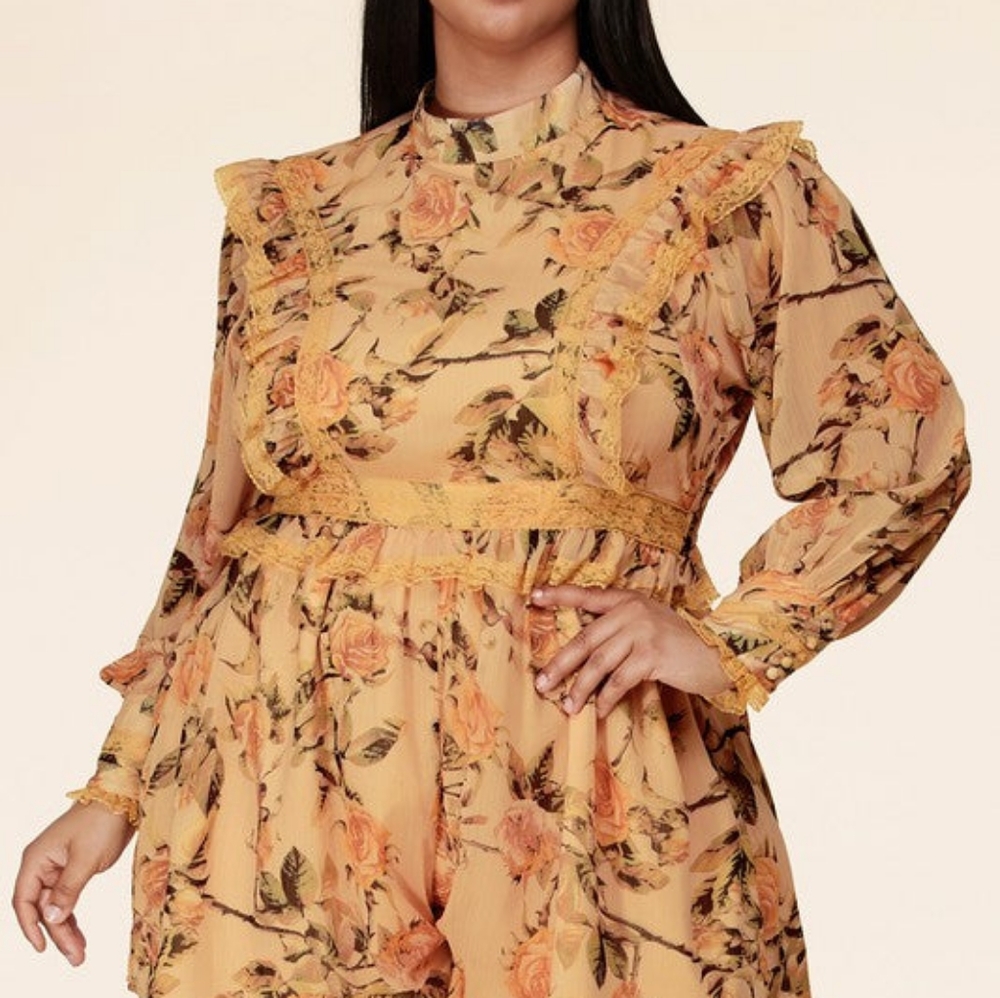 L'Atiste Romper by Amy, floral & lace